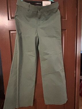 NWT Liz Claiborne wide leg high rise pants, green. Women’s size 10